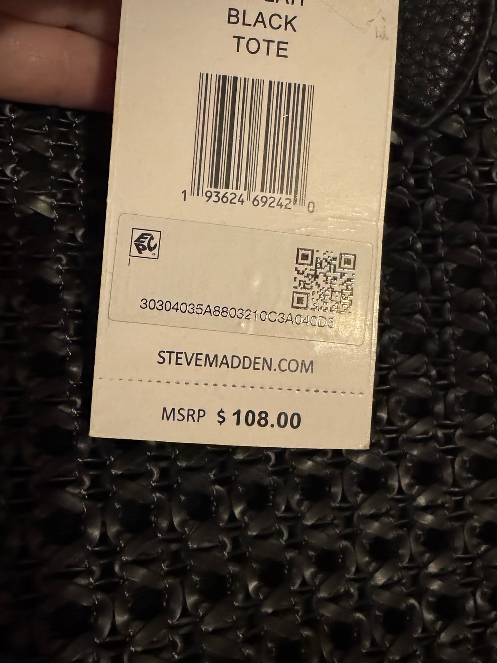 NWT Steve Madden Black BLYLAH Tote w/Matching Wristlet & Tassel - Picture 12 of 12